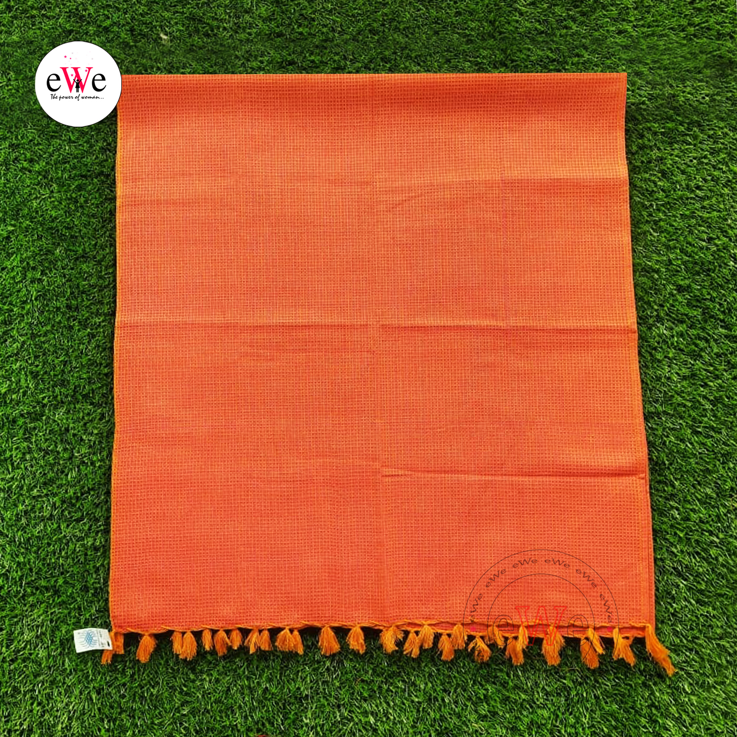 &quot;Orange&quot; Handloom Woven Cotton Bath Towel Combo Set Pack of 2 Pieces (145cm x 65cm)