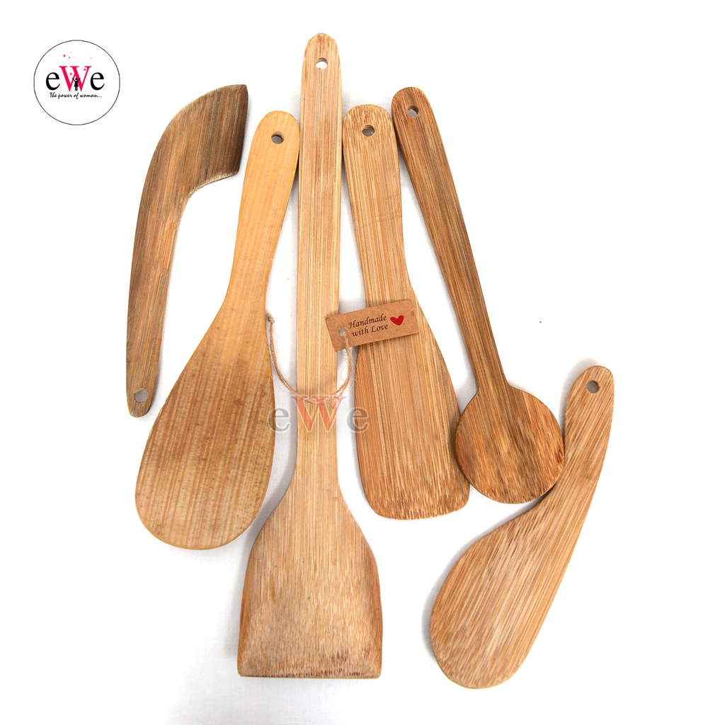 Verel Non-Stick Bamboo Kitchen Utensils Set - 6 Piece - Econalu