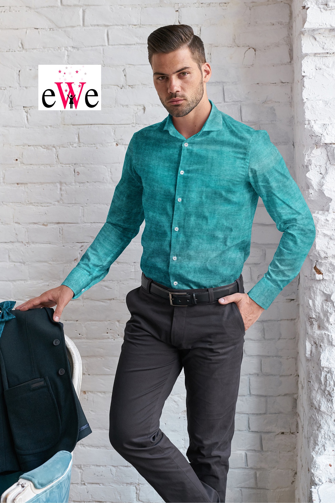Teal Green Stripped Handloom Shirt