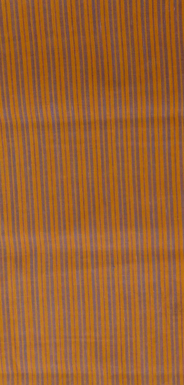 Honey Orange Lead Handspun Handwoven Stripe Khadi Cotton Fabric