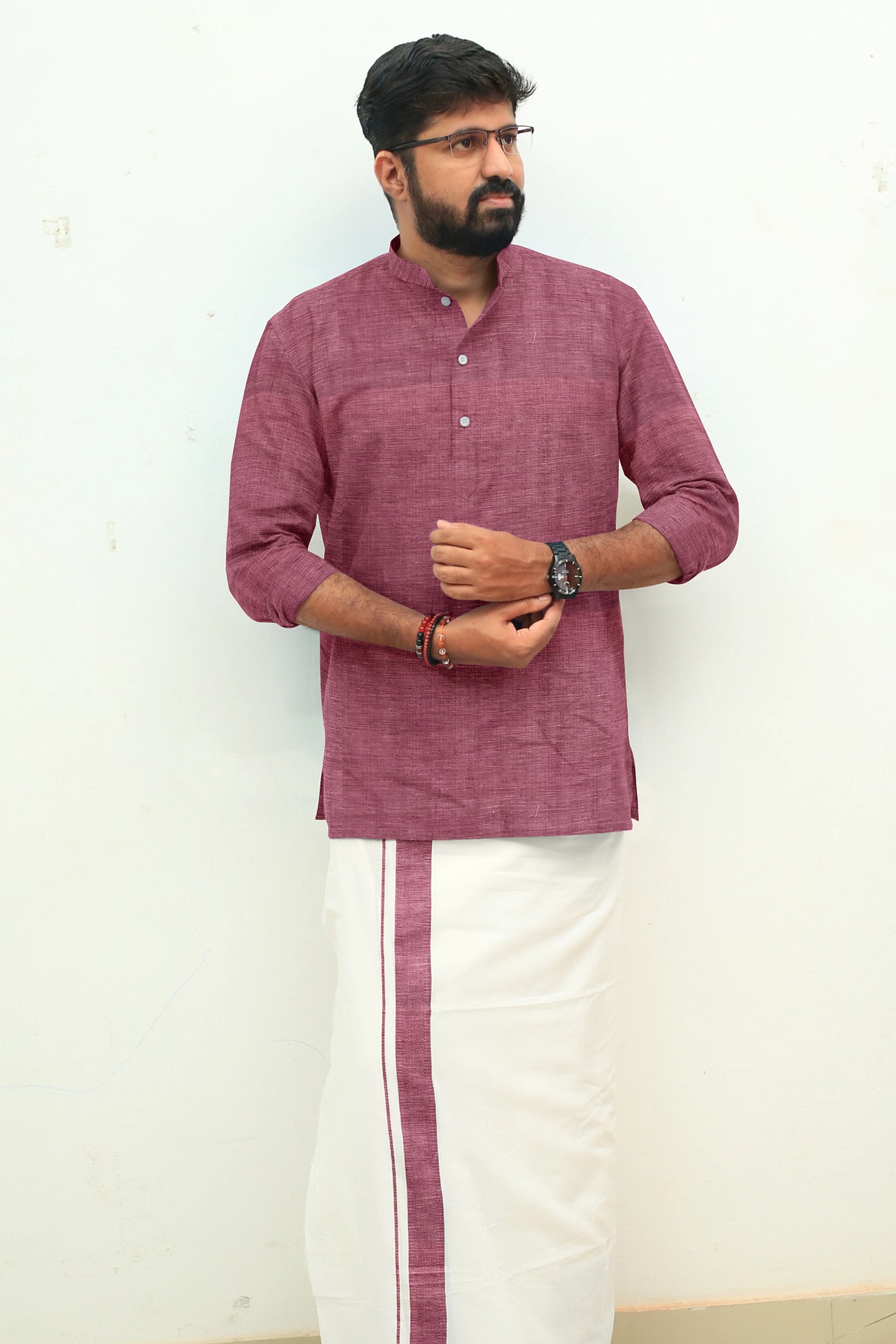 Punch Pink Handloom Short kurta