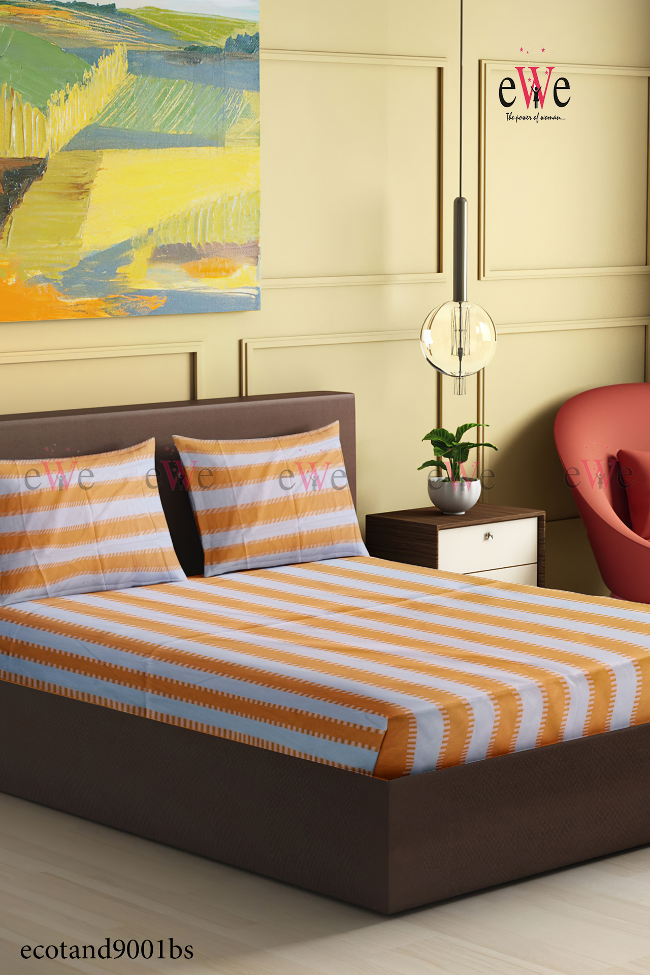 Yun &amp; White Handloom Bedsheet with Two Pillow Cover.