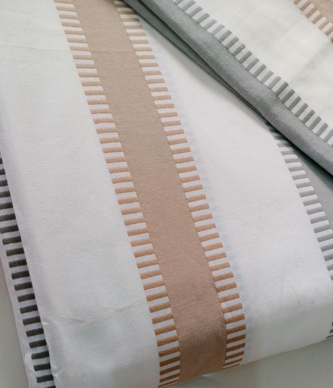Multi Striped Handloom Cotton Bedsheet with Two Pillow Cover.