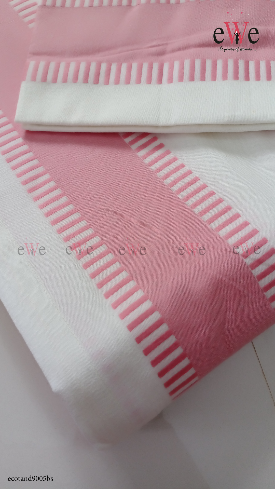 Pink Handloom Cotton Bedsheet with Two Pillow Cover.