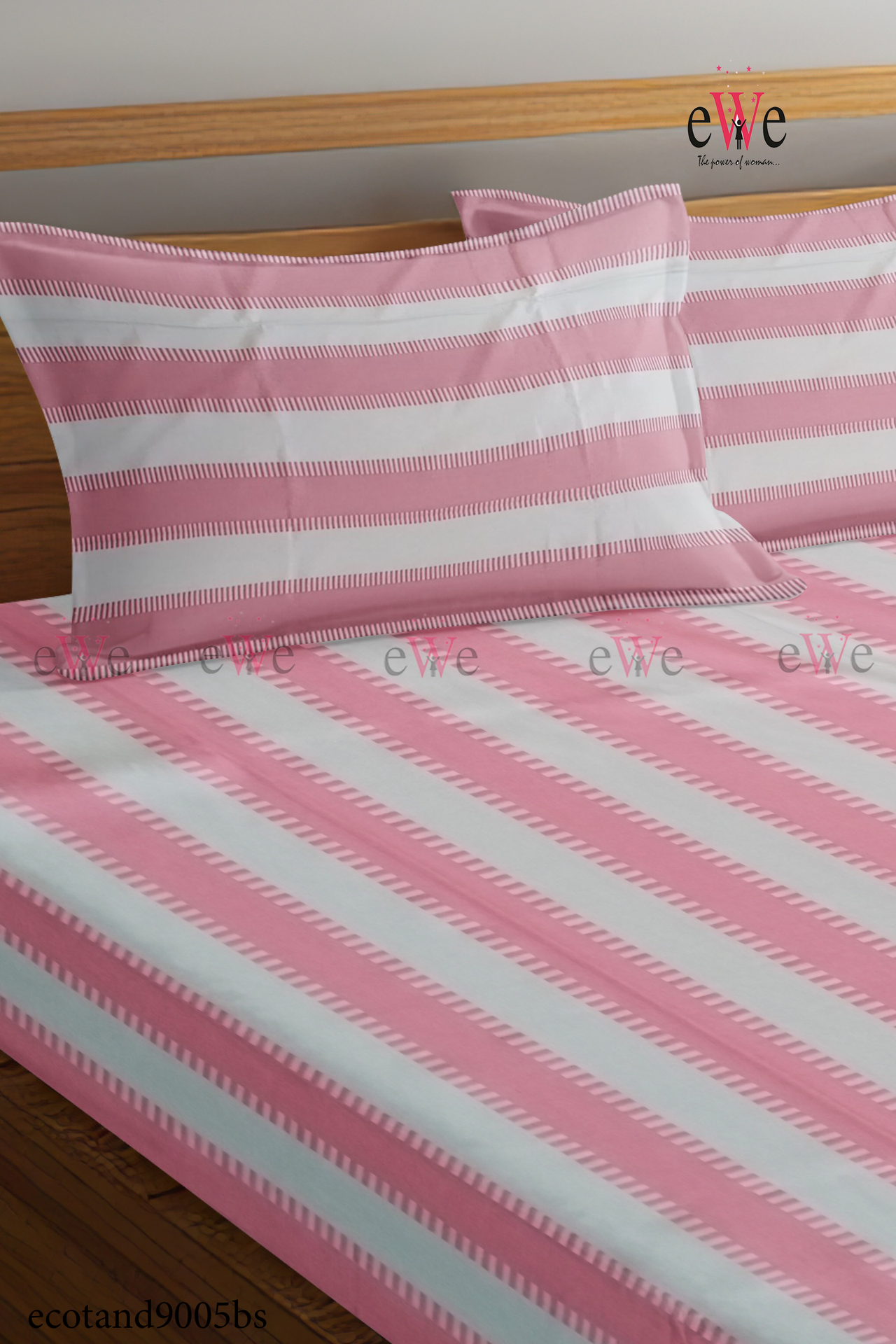 Pink Handloom Cotton Bedsheet with Two Pillow Cover.