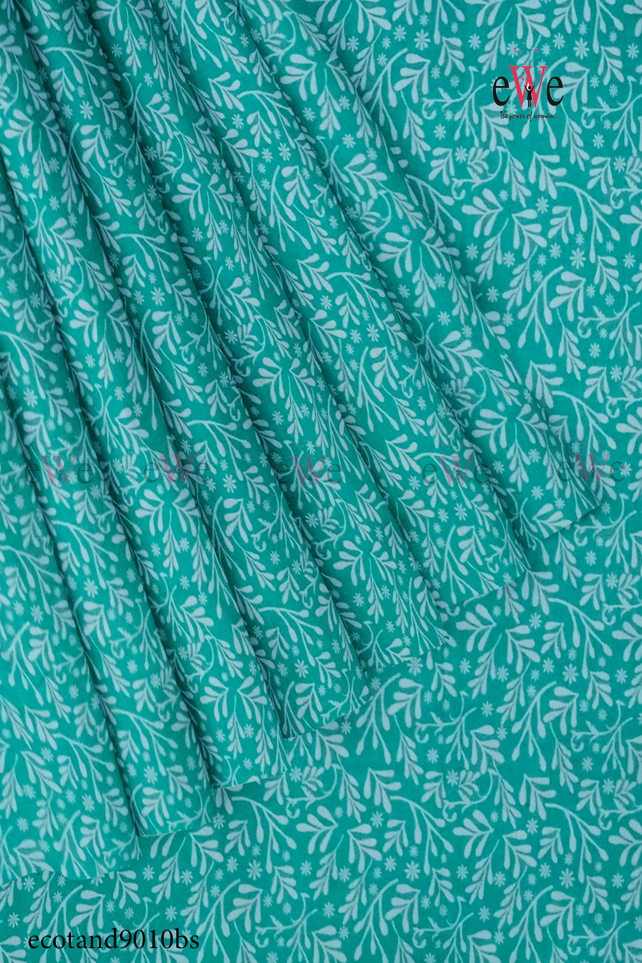 Turquoise Green Handloom Jacquard Bedsheet with Two Pillow covers.