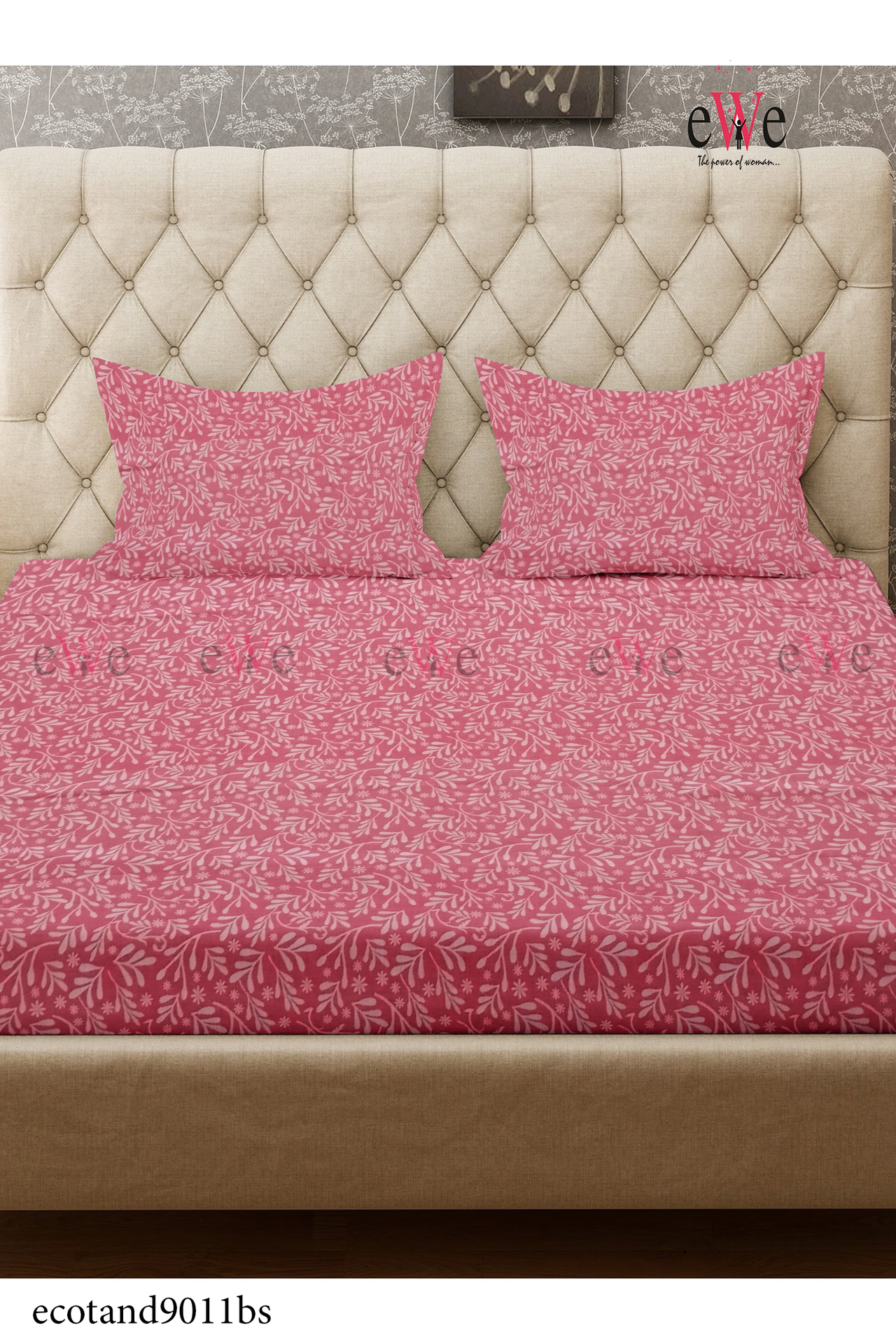Red Handloom Jacquard Bedsheet with Two Pillow covers.