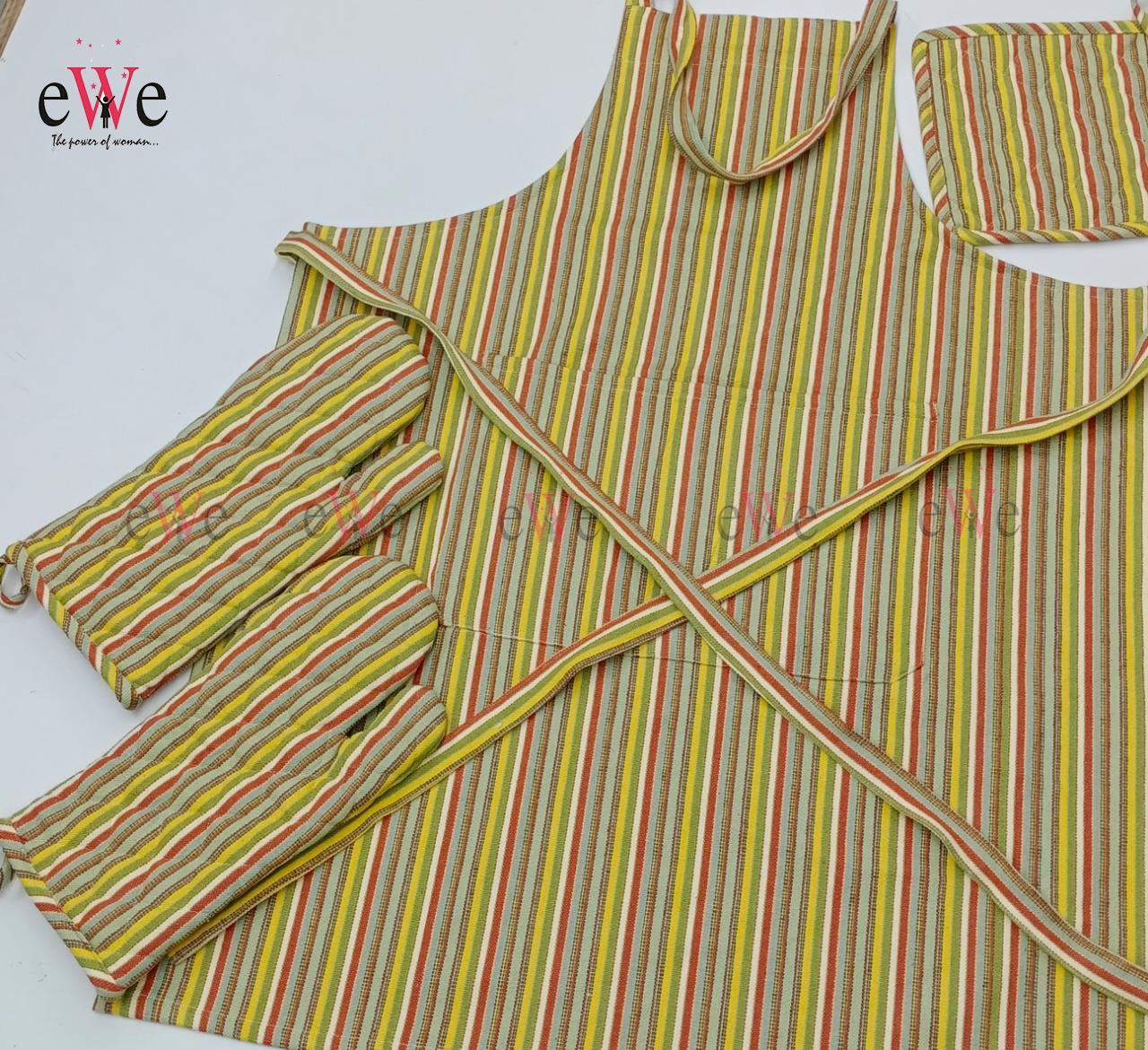 Yellow Red  Kitchen Apron Set