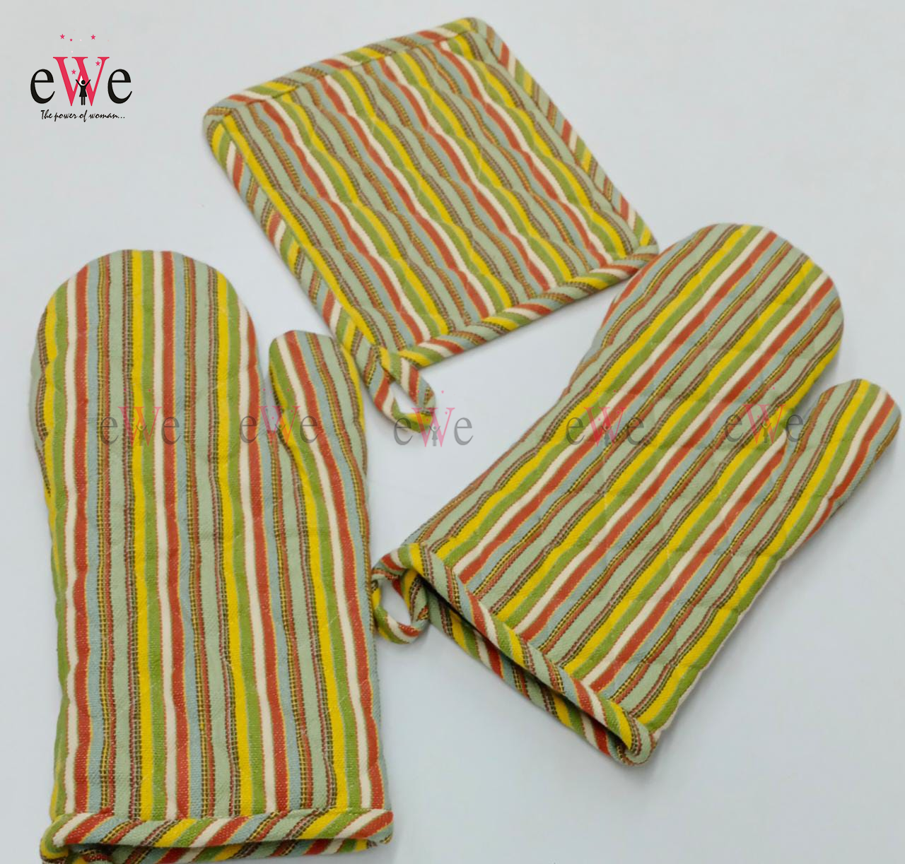 Yellow Red  Kitchen Apron Set