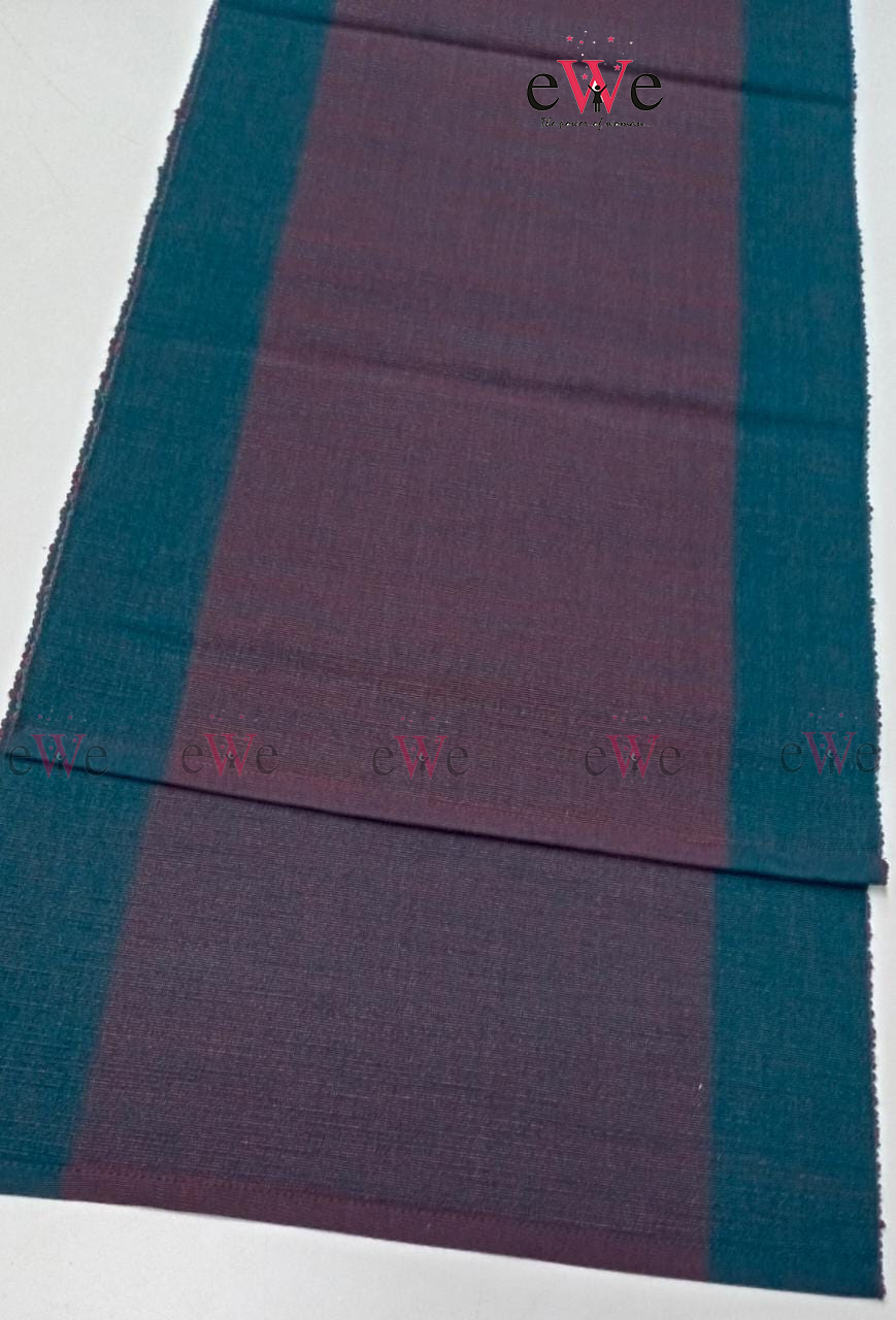 Green &amp; Meroon Striped Woven Table Runner