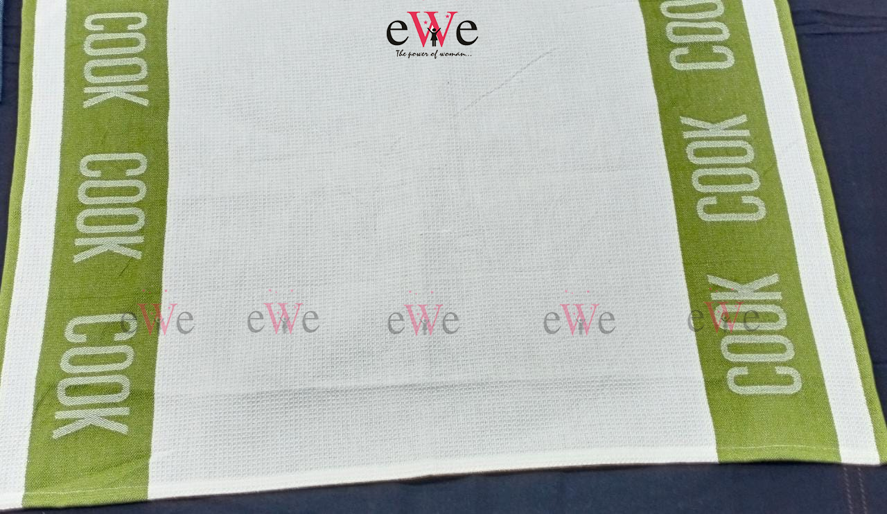 White &amp; Green Kitchen Towel (30 x 20 Inch)