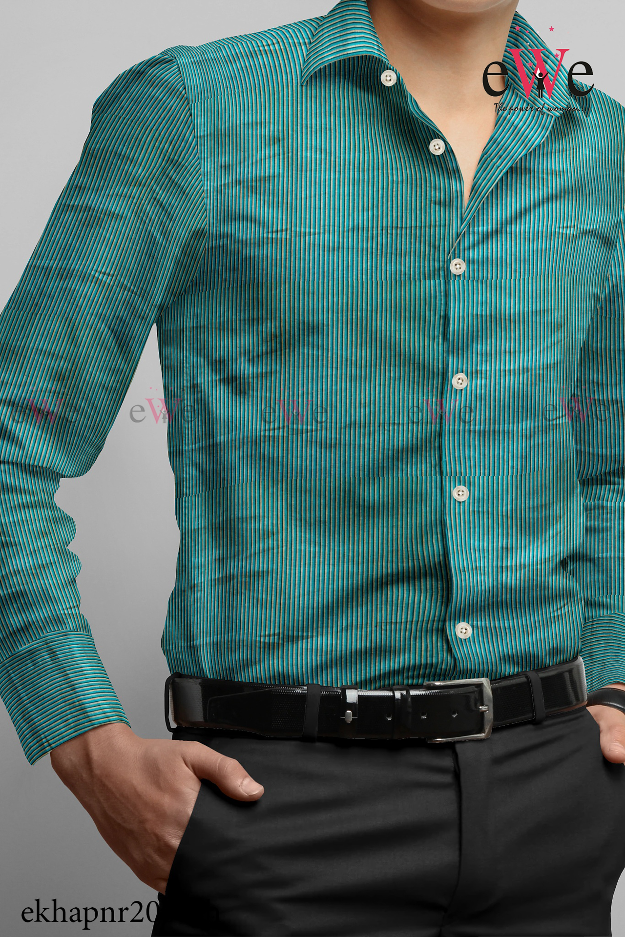 Green Striped Khadi Gent's Shirt