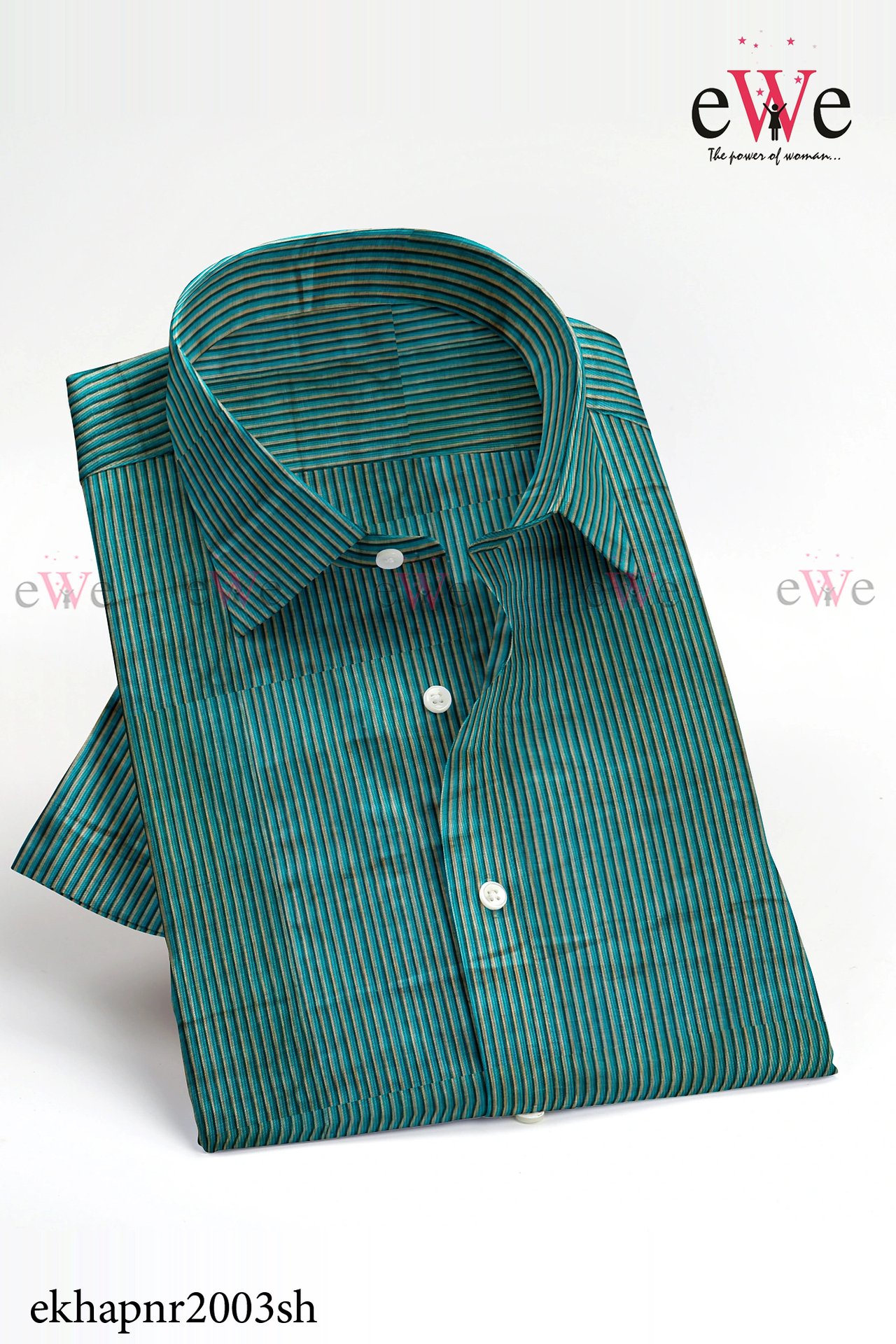 Green Striped Khadi Gent's Shirt