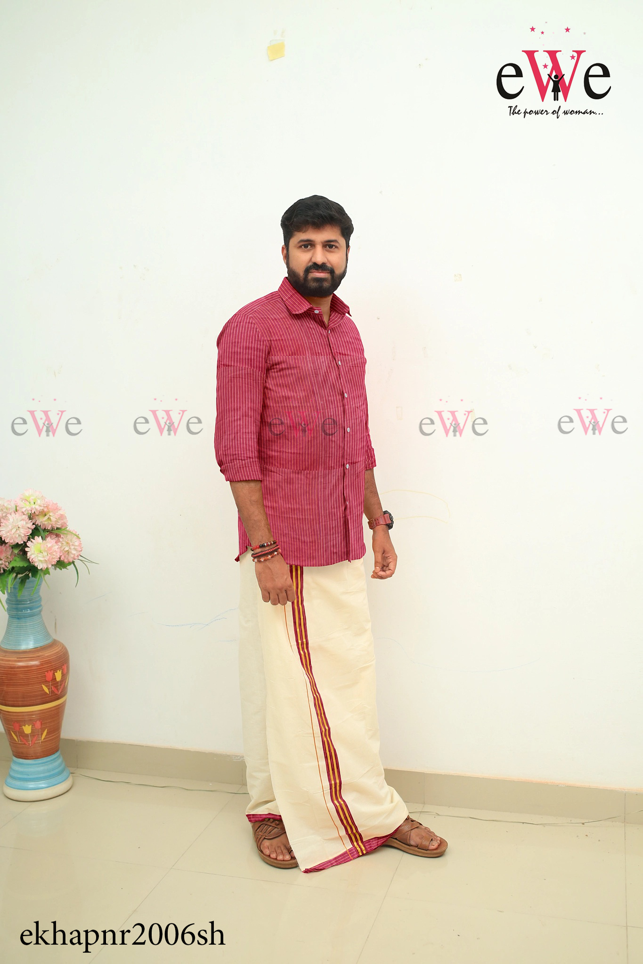 Red Striped Khadi Gent's Shirt