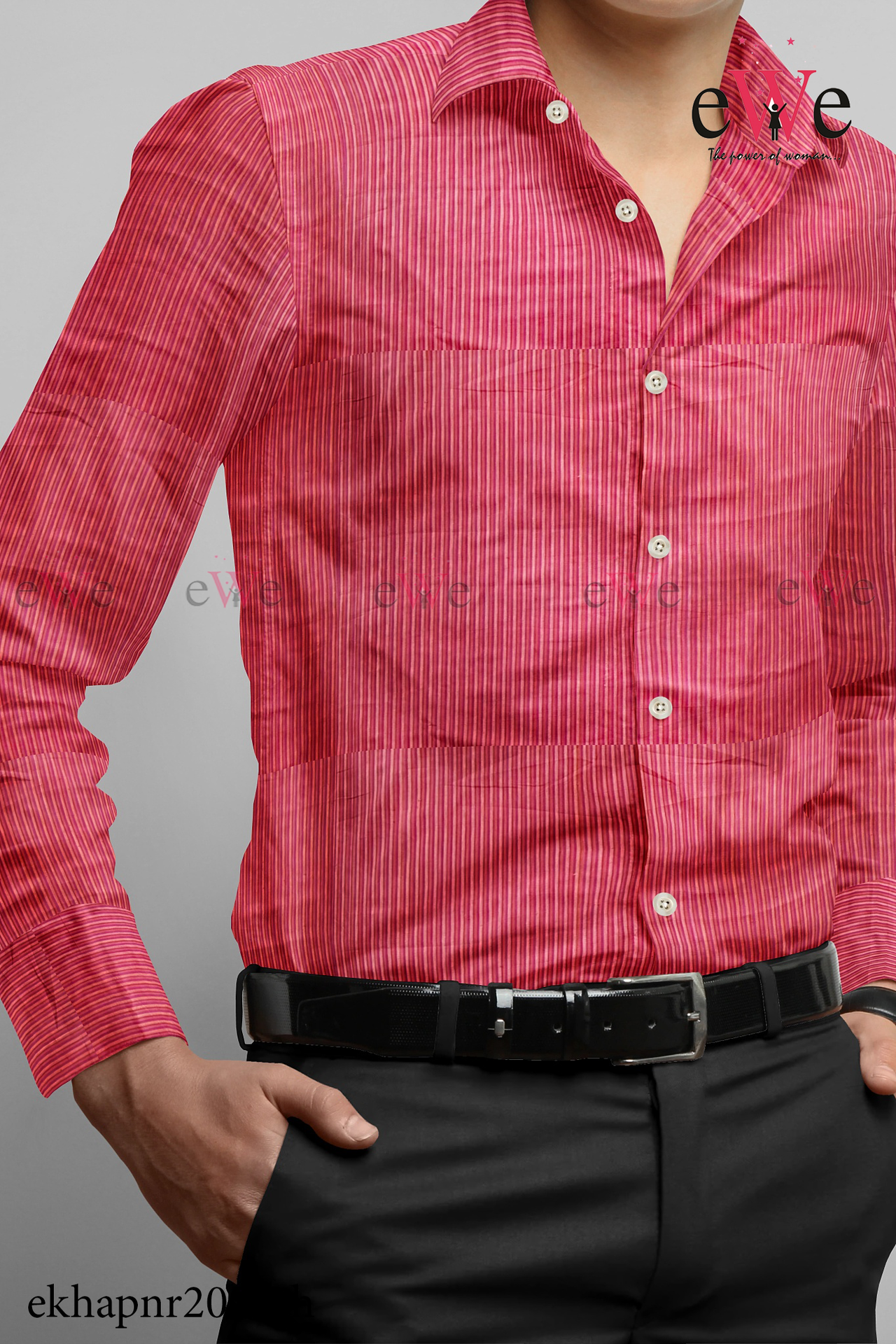 Red Striped Khadi Gent's Shirt