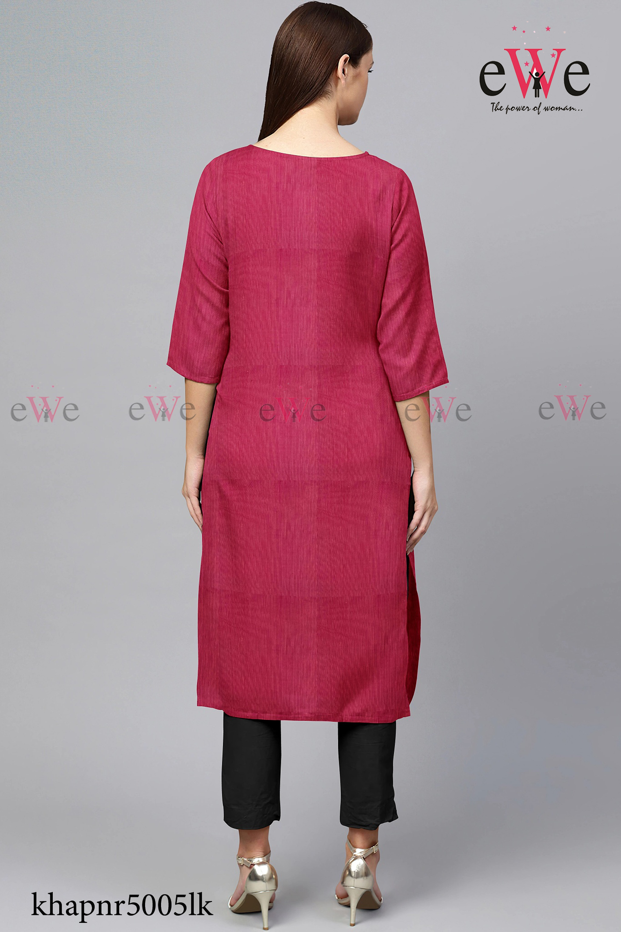 Red Khadi Simple Kurti