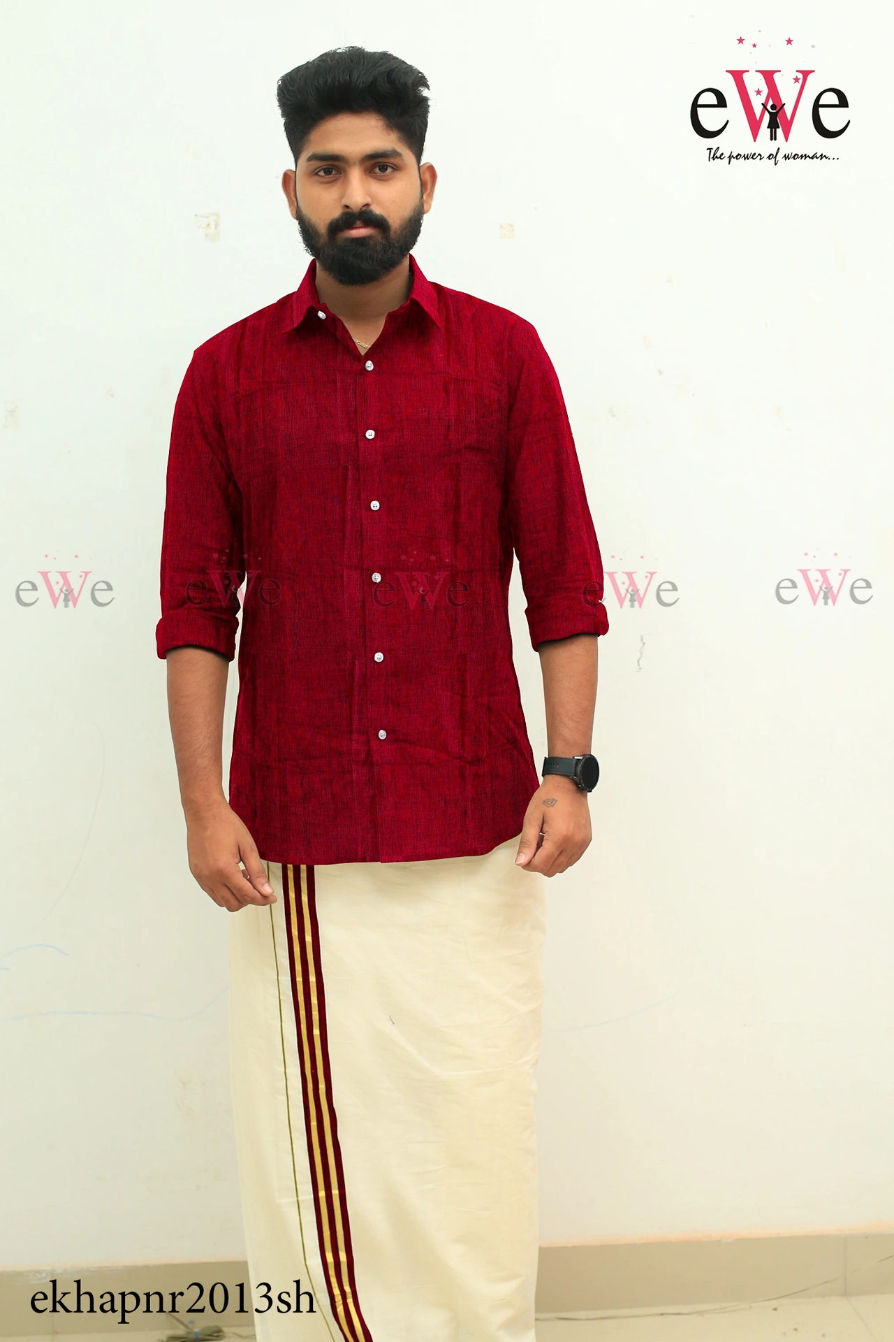 Meroon Red Khadi Gent's Shirt