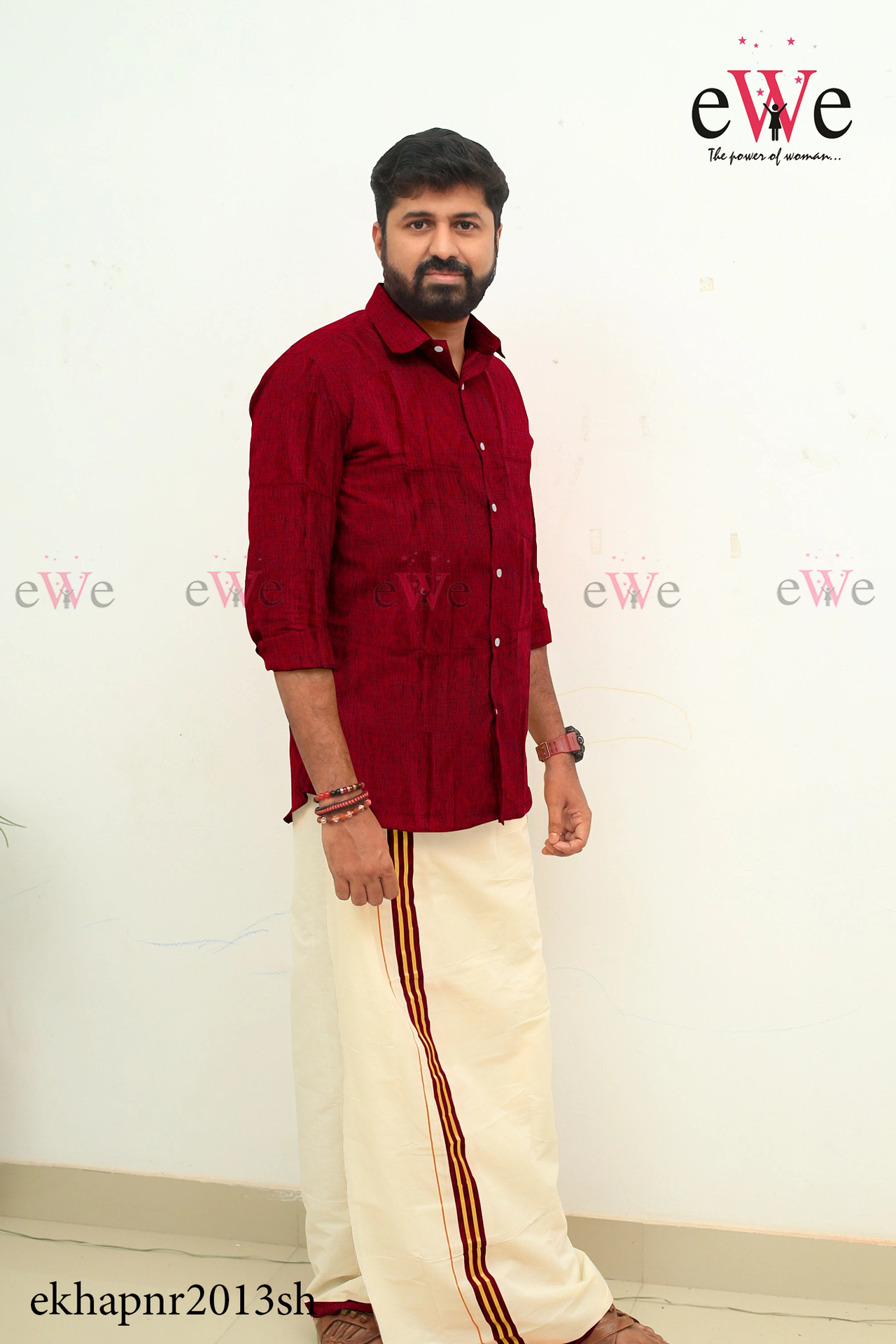 Meroon Red Khadi Gent's Shirt