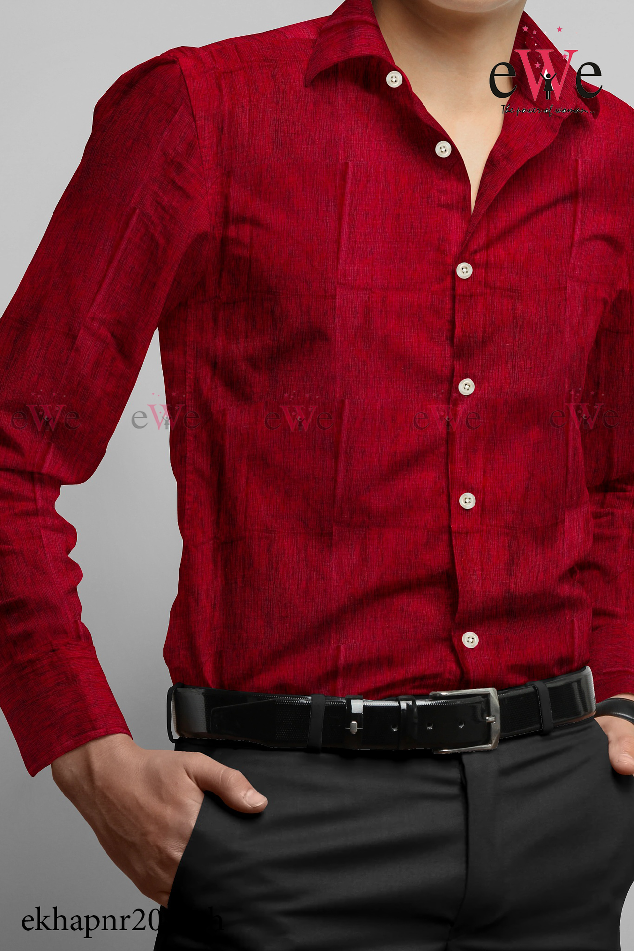 Meroon Red Khadi Gent's Shirt