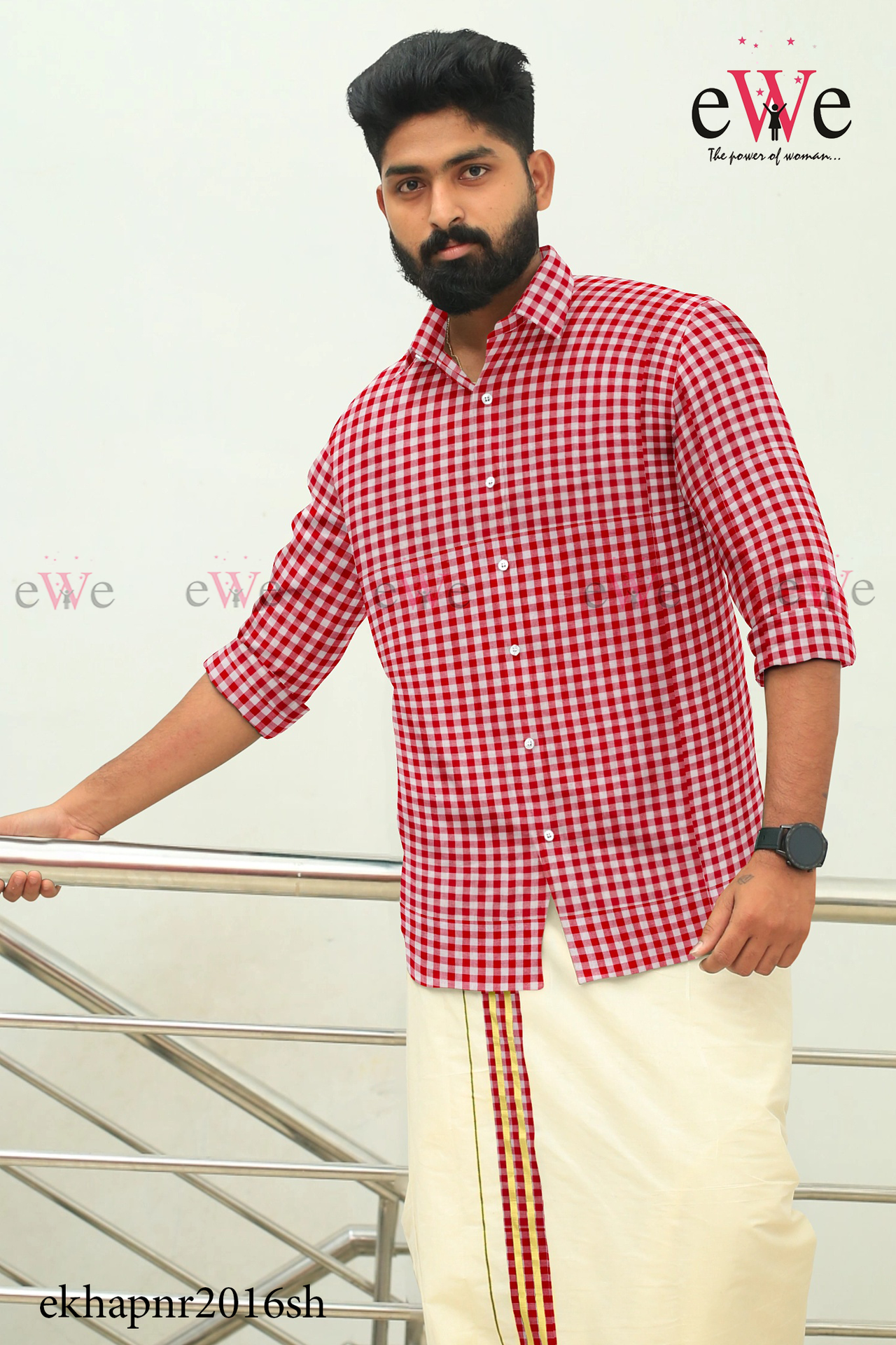 Red Check Khadi Gent's Shirt