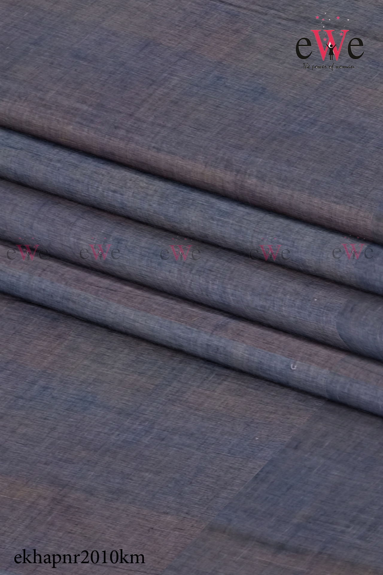 Dark Blue &amp; Yellow Handspun Handwoven Check Khadi Fabric