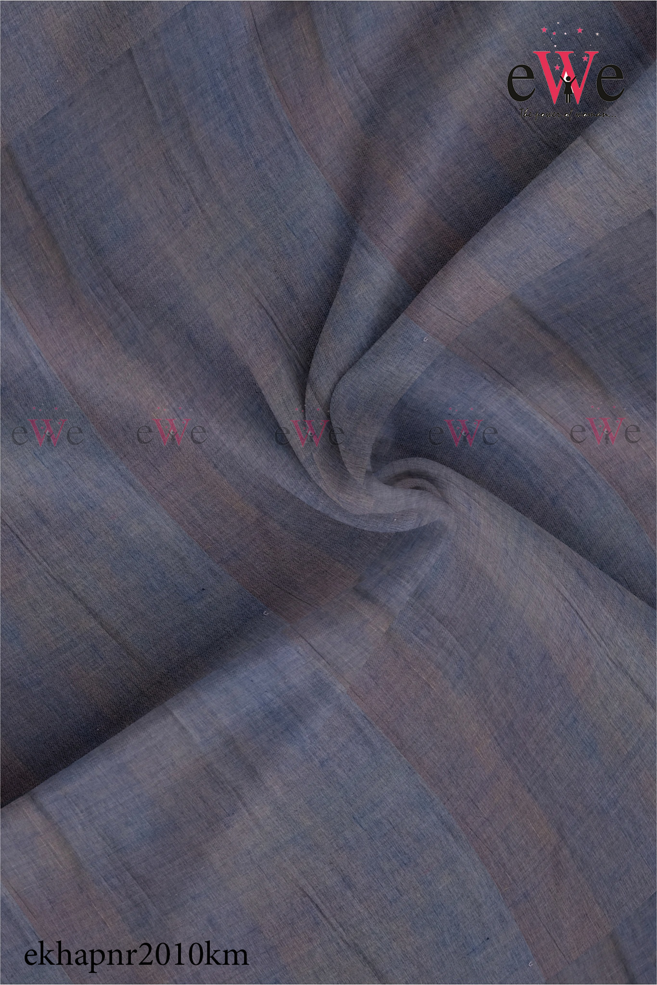 Dark Blue &amp; Yellow Handspun Handwoven Check Khadi Fabric