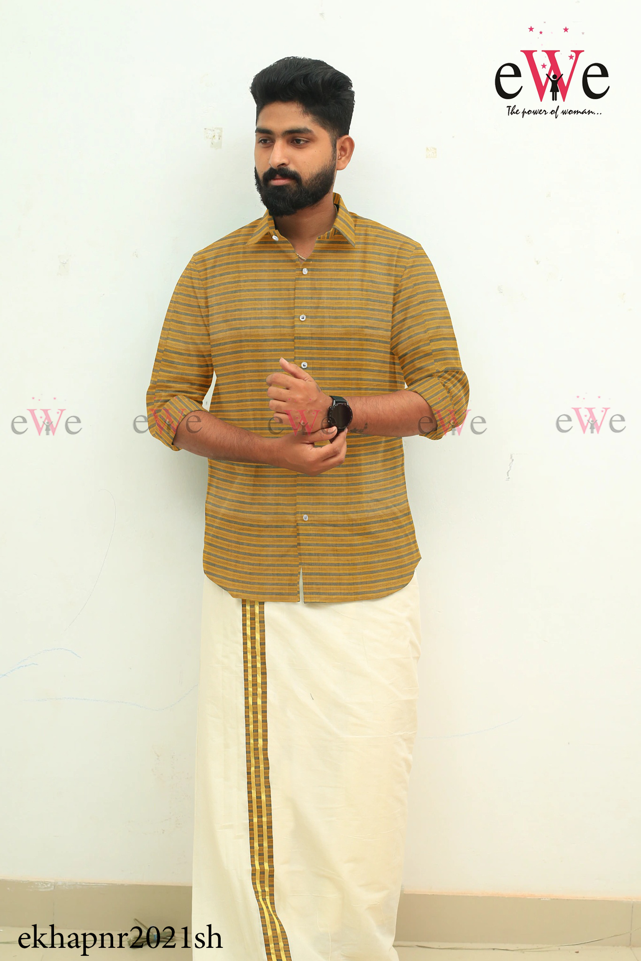 Yellow Striped  Khadi Gent's Shirt