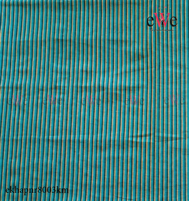 Green Striped Handspun Handwoven Khadi Fabric