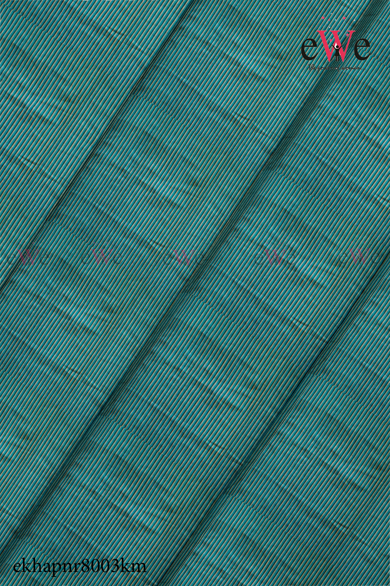 Green Striped Handspun Handwoven Khadi Fabric