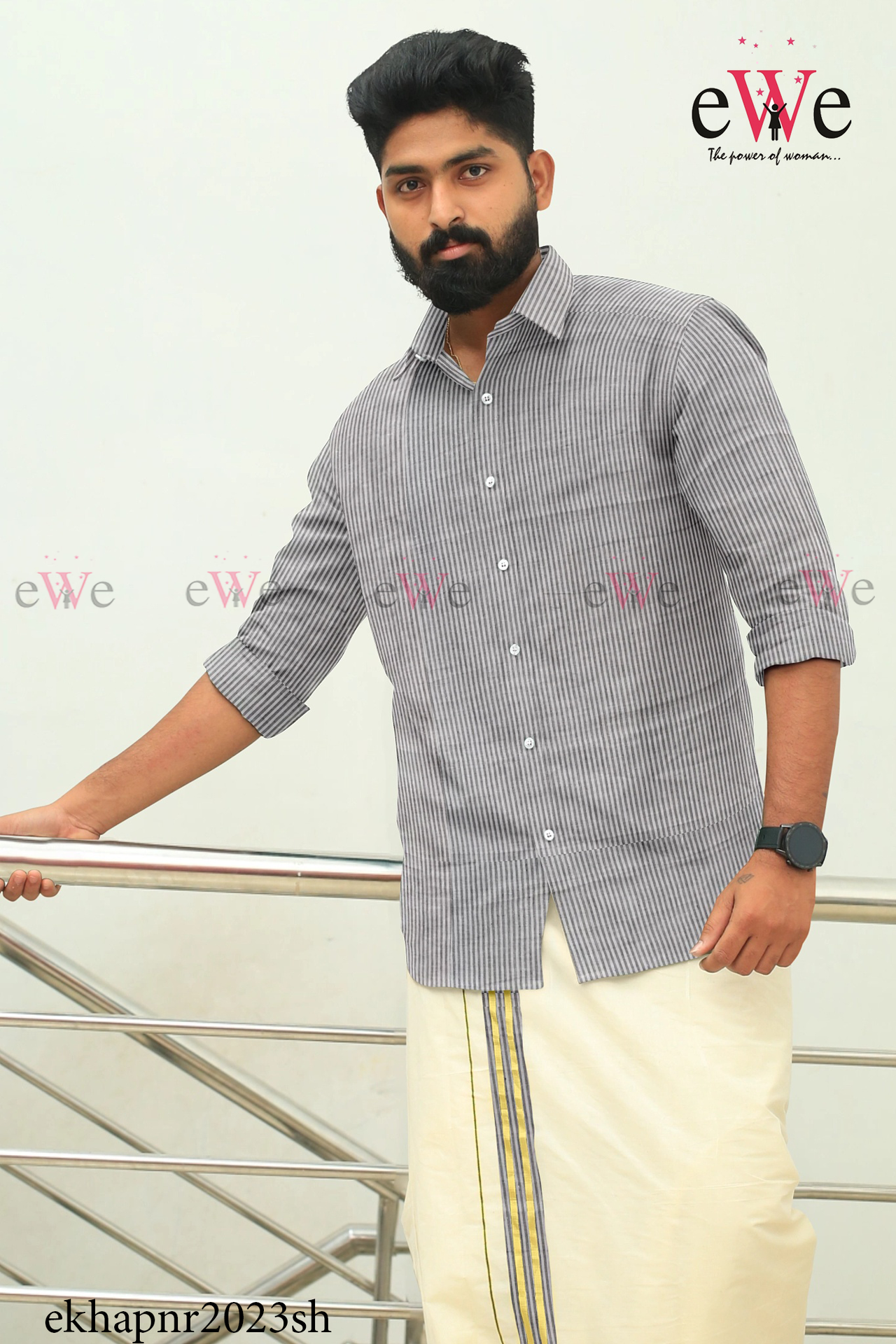 White Striped Khadi Gent's Shirt