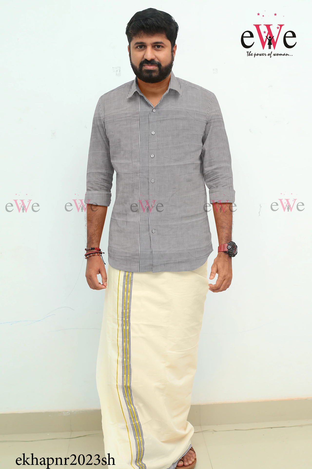 White Striped Khadi Gent's Shirt
