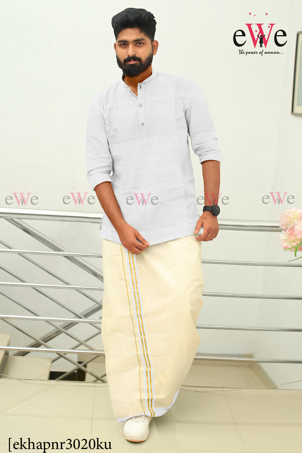 White Khadi Gent's Short Kurta