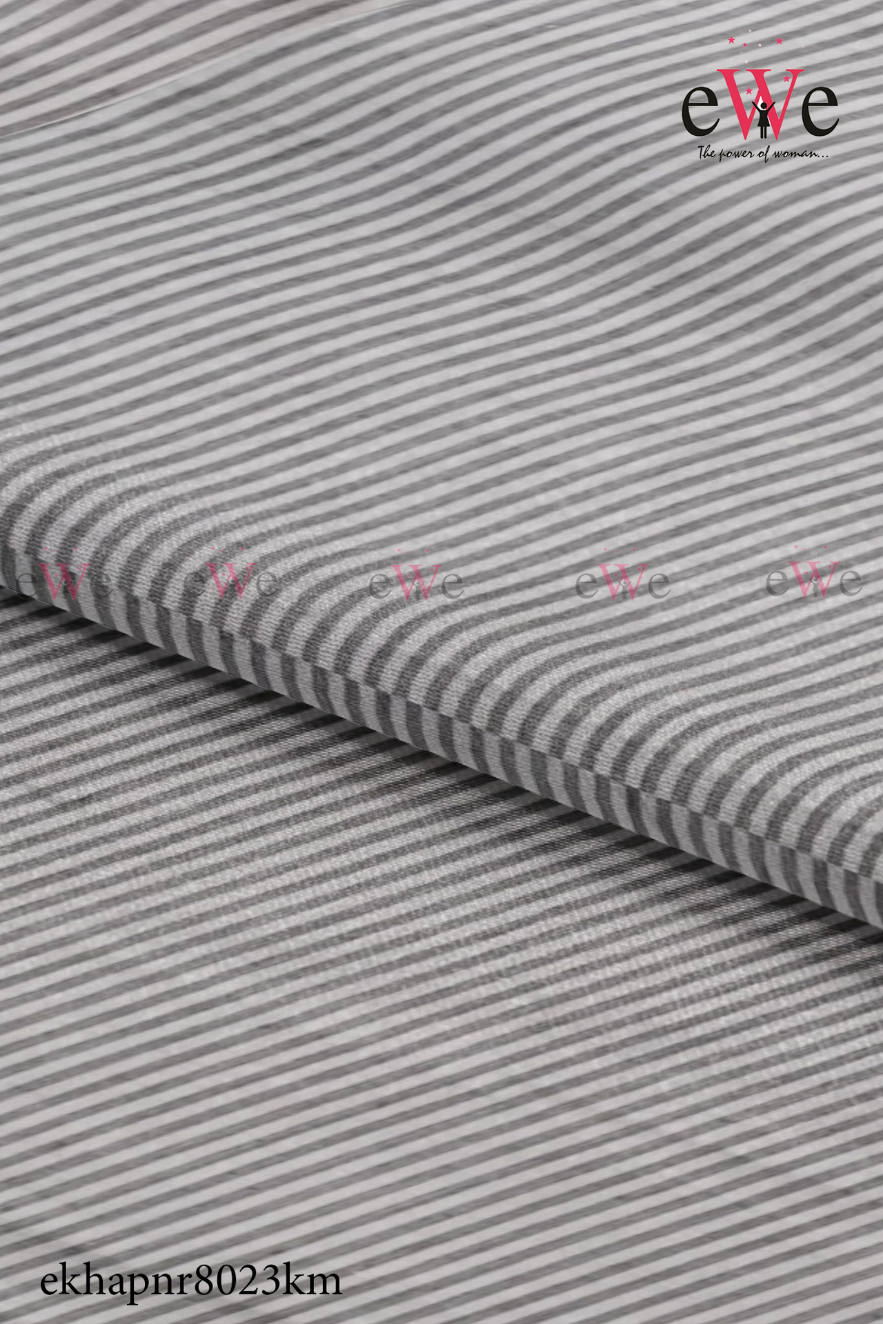 White Striped Handspun Handwoven Khadi Fabric