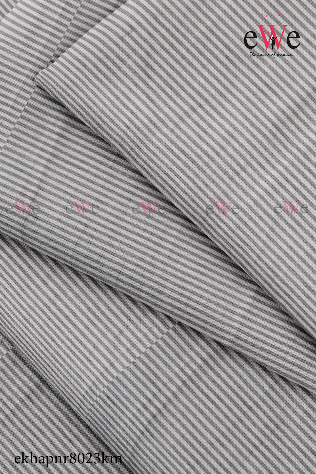 White Striped Handspun Handwoven Khadi Fabric