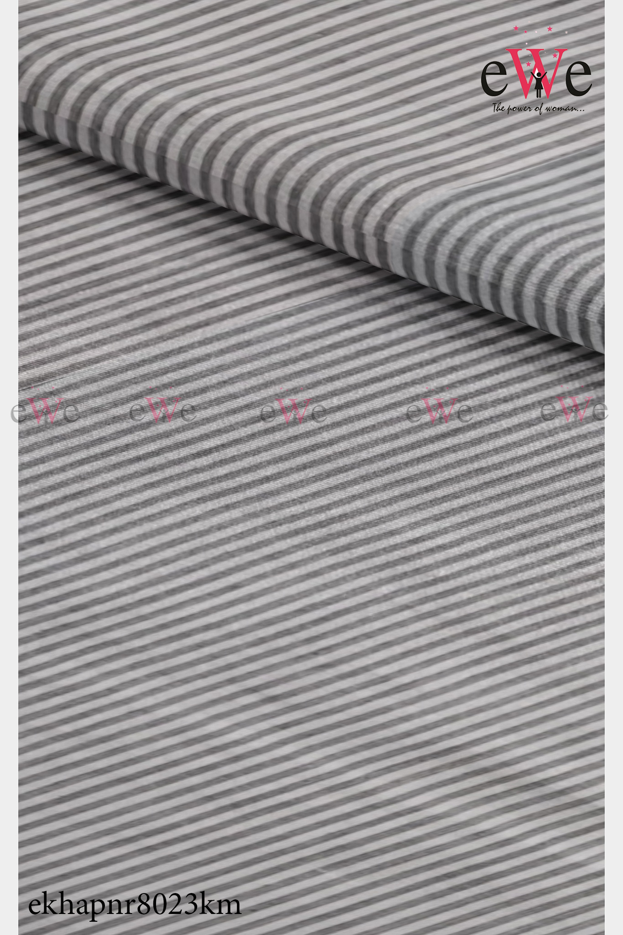 White Striped Handspun Handwoven Khadi Fabric
