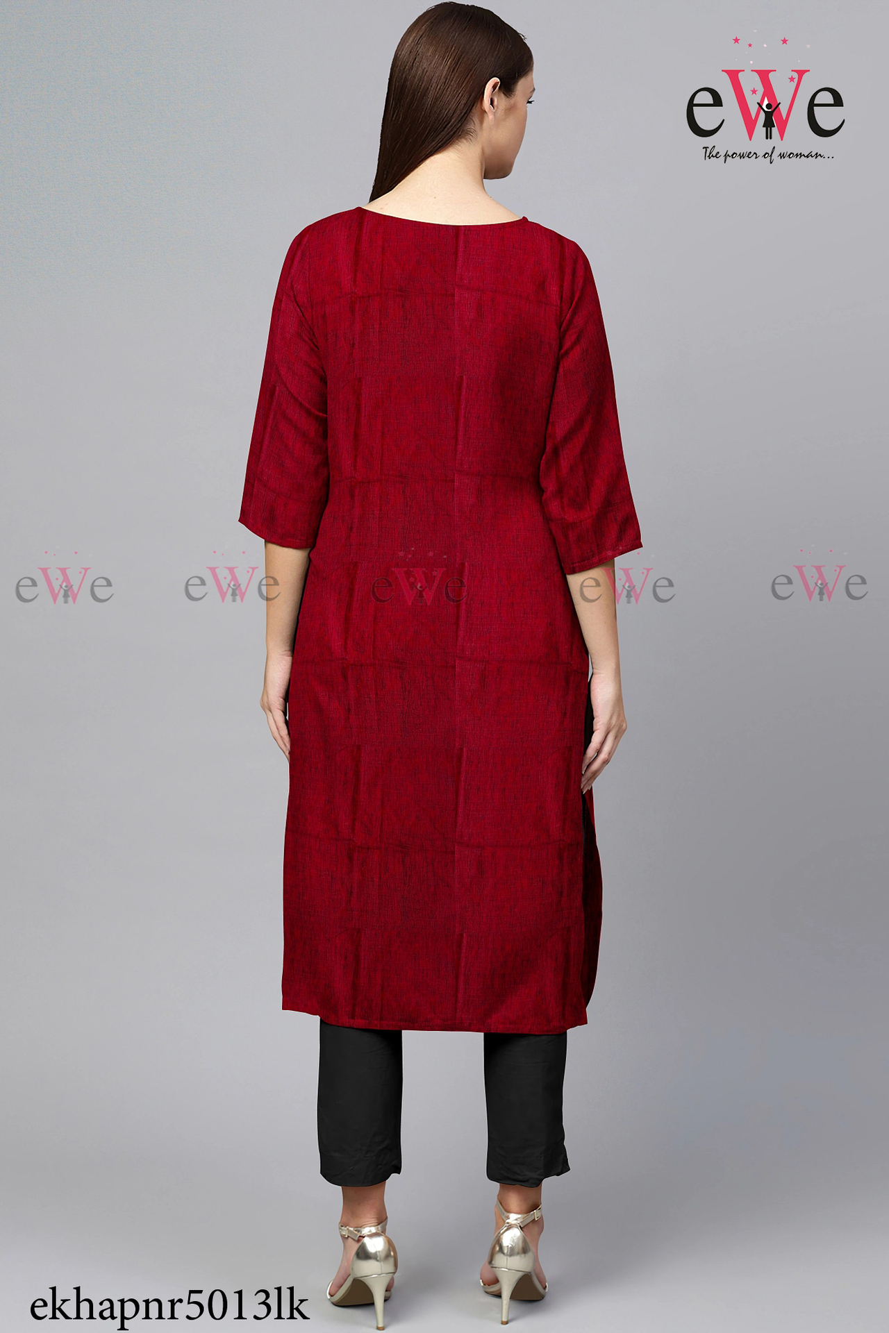 Meroon Khadi Simple Kurti