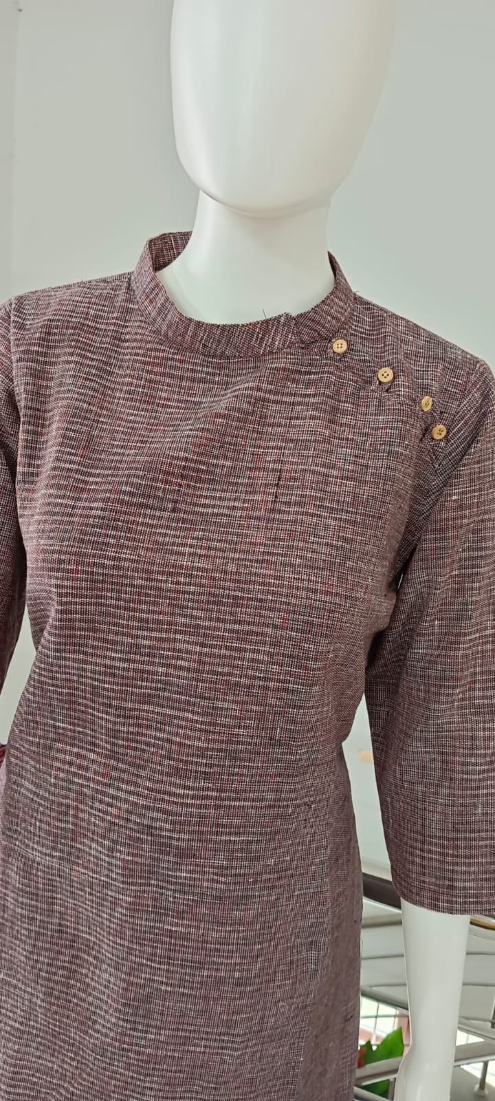 Purple Black Khadi Designer Kurti