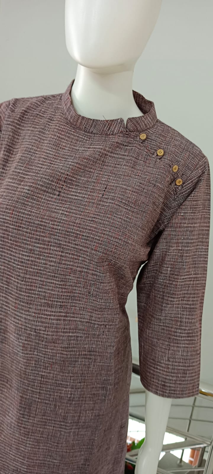 Purple Black Khadi Designer Kurti