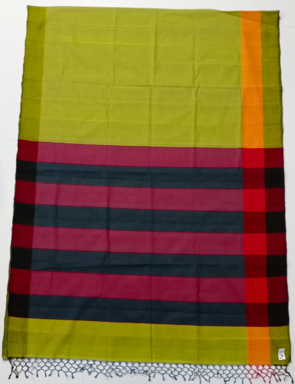 Green Red and Black Handloom Saree