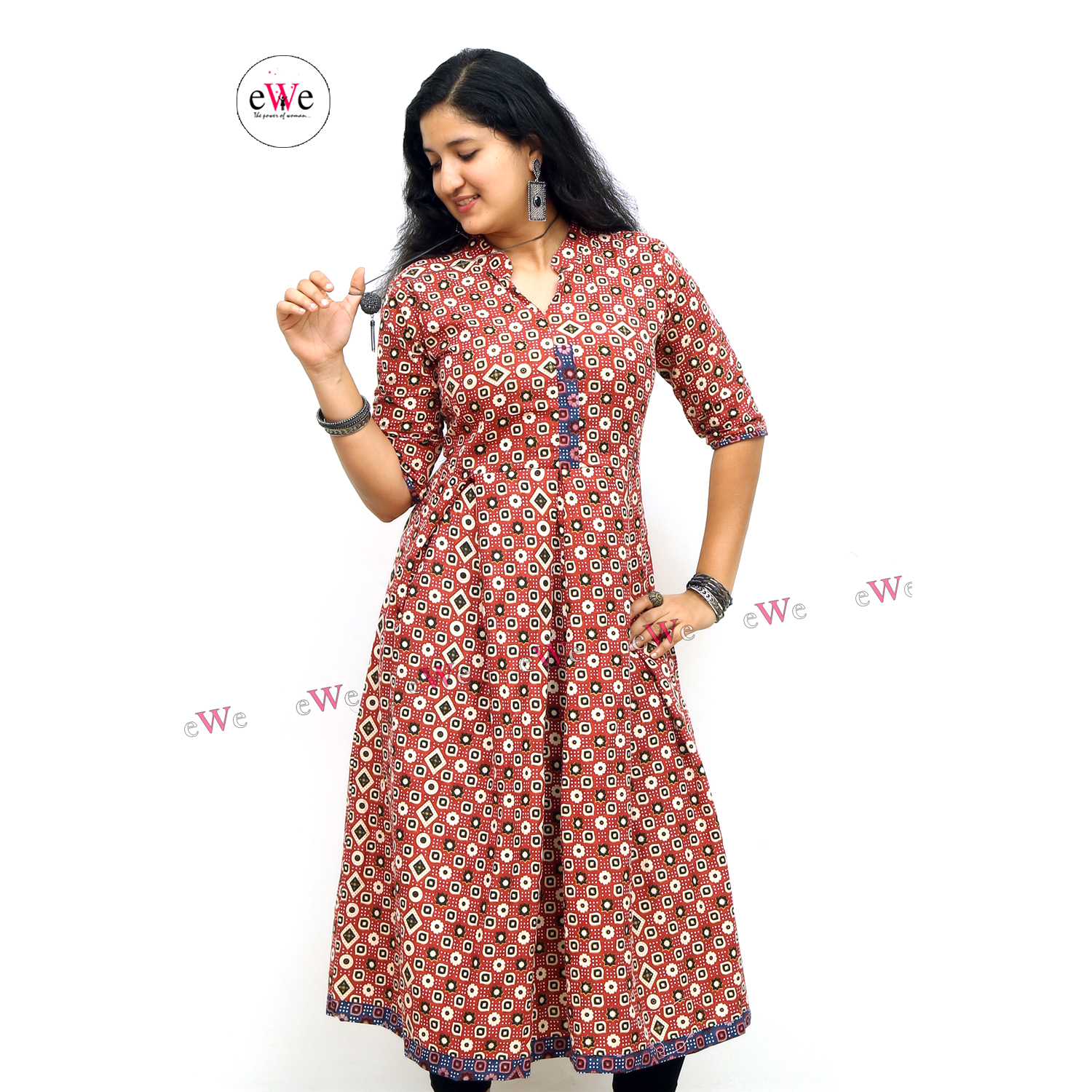 Khadi Printed Flared Gown