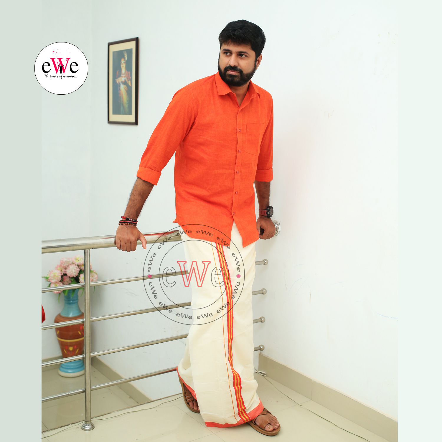 &quot;Orange&quot; Handloom Men's Shirt