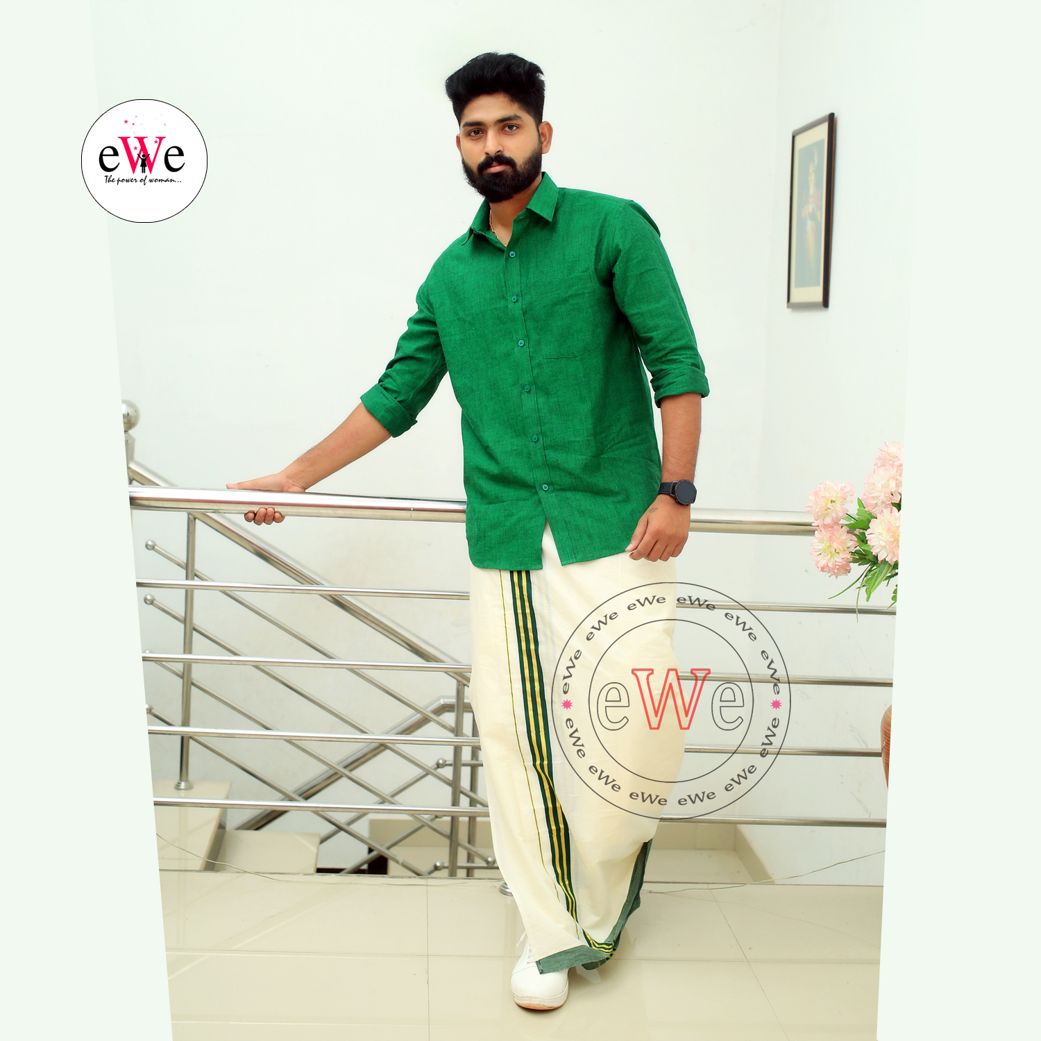 &quot;Green&quot; Handloom Soft Cotton Men's Shirt