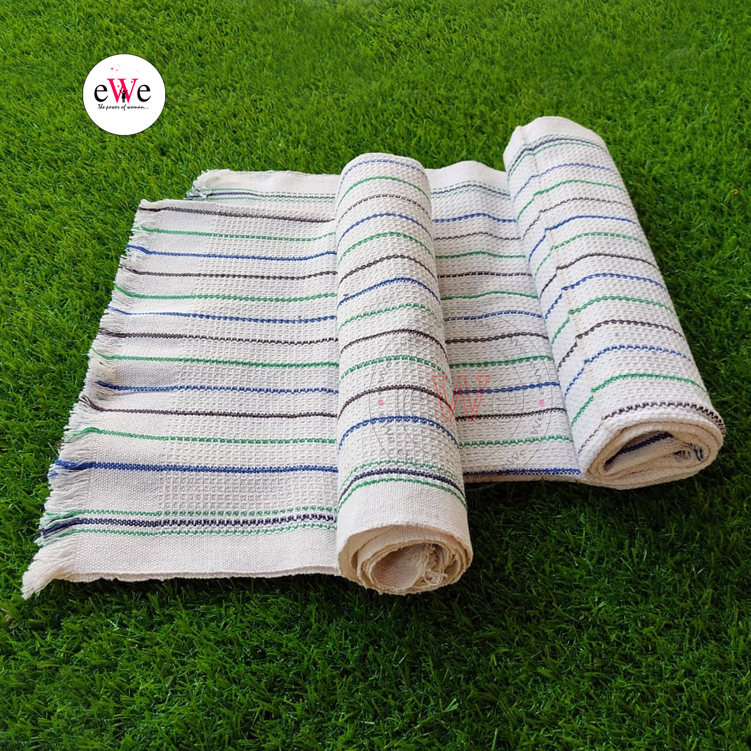 Strips Khadi Cotton Extra Length Washed Kitchen Towel