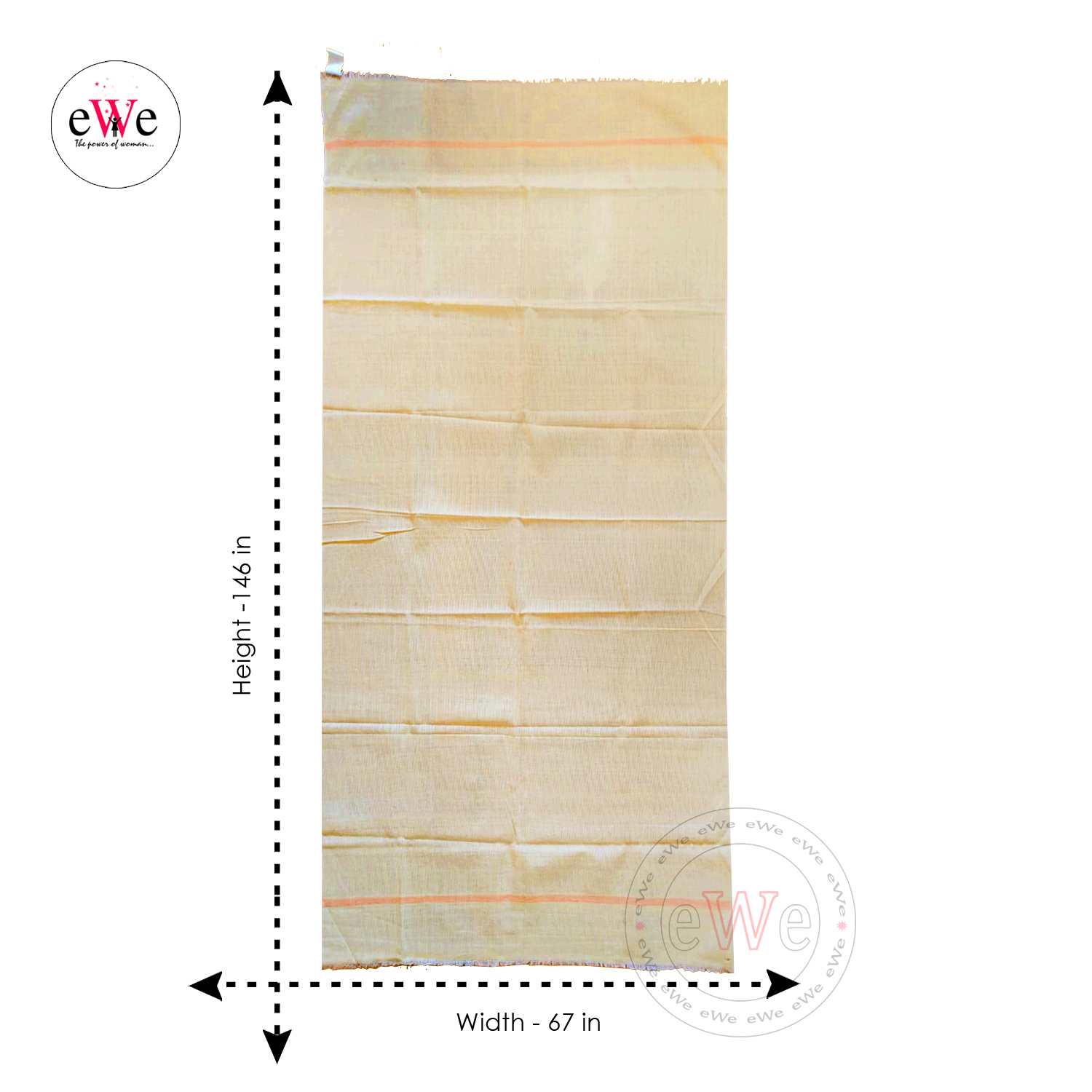 Handloom Off-white Cotton Bath Towels  Combo Set Pack of 2 Pieces (146cm x 67cm)