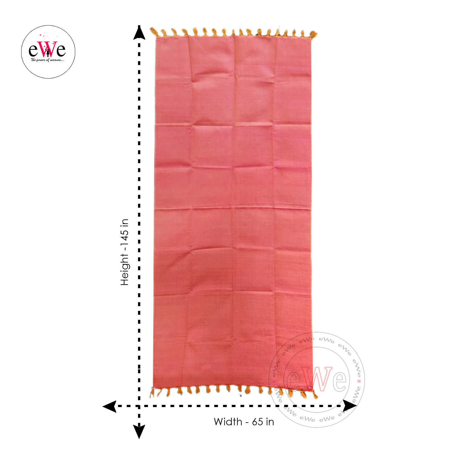 &quot;Orange&quot; Handloom Woven Cotton Bath Towel Combo Set Pack of 2 Pieces (145cm x 65cm)