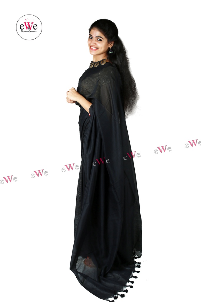 khadi plain saree