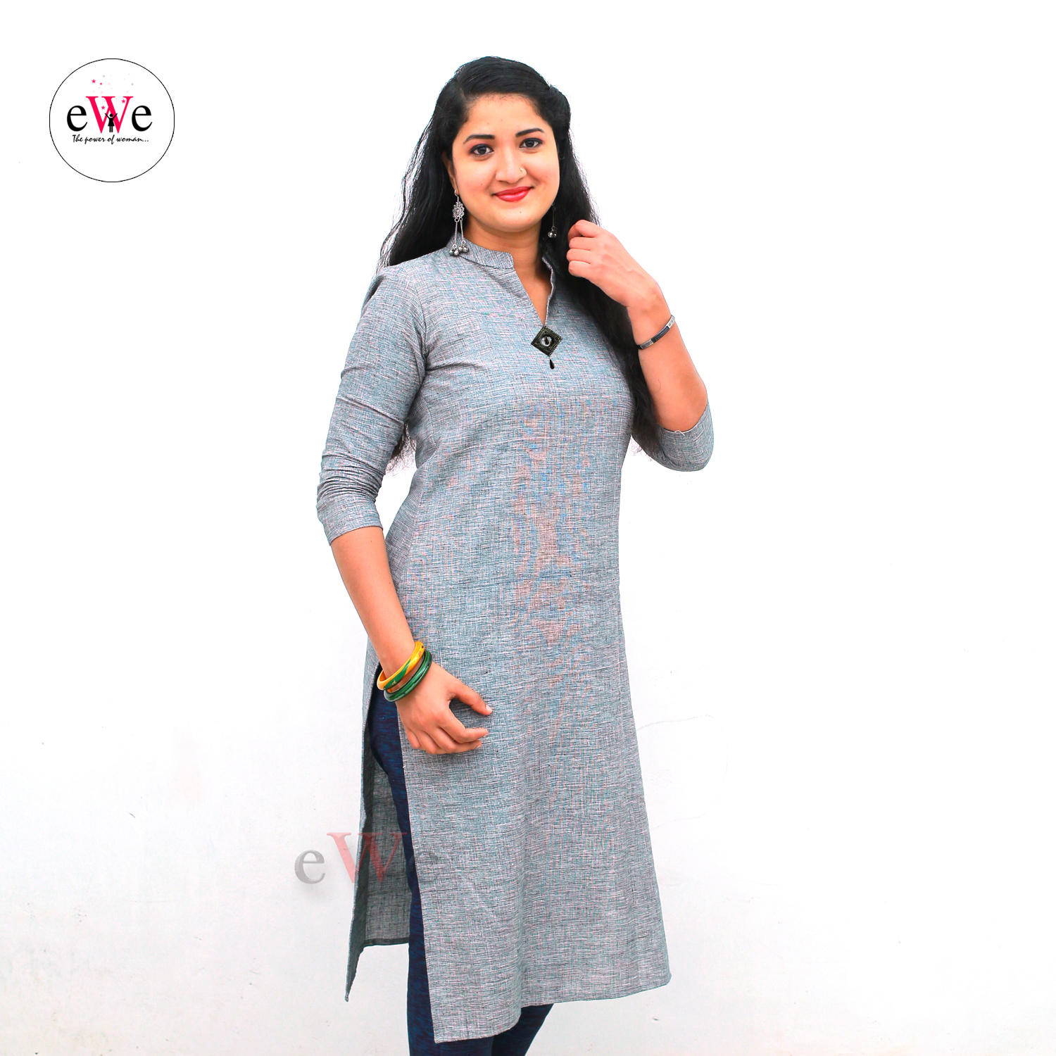 Dark Ash Ladies Kurti