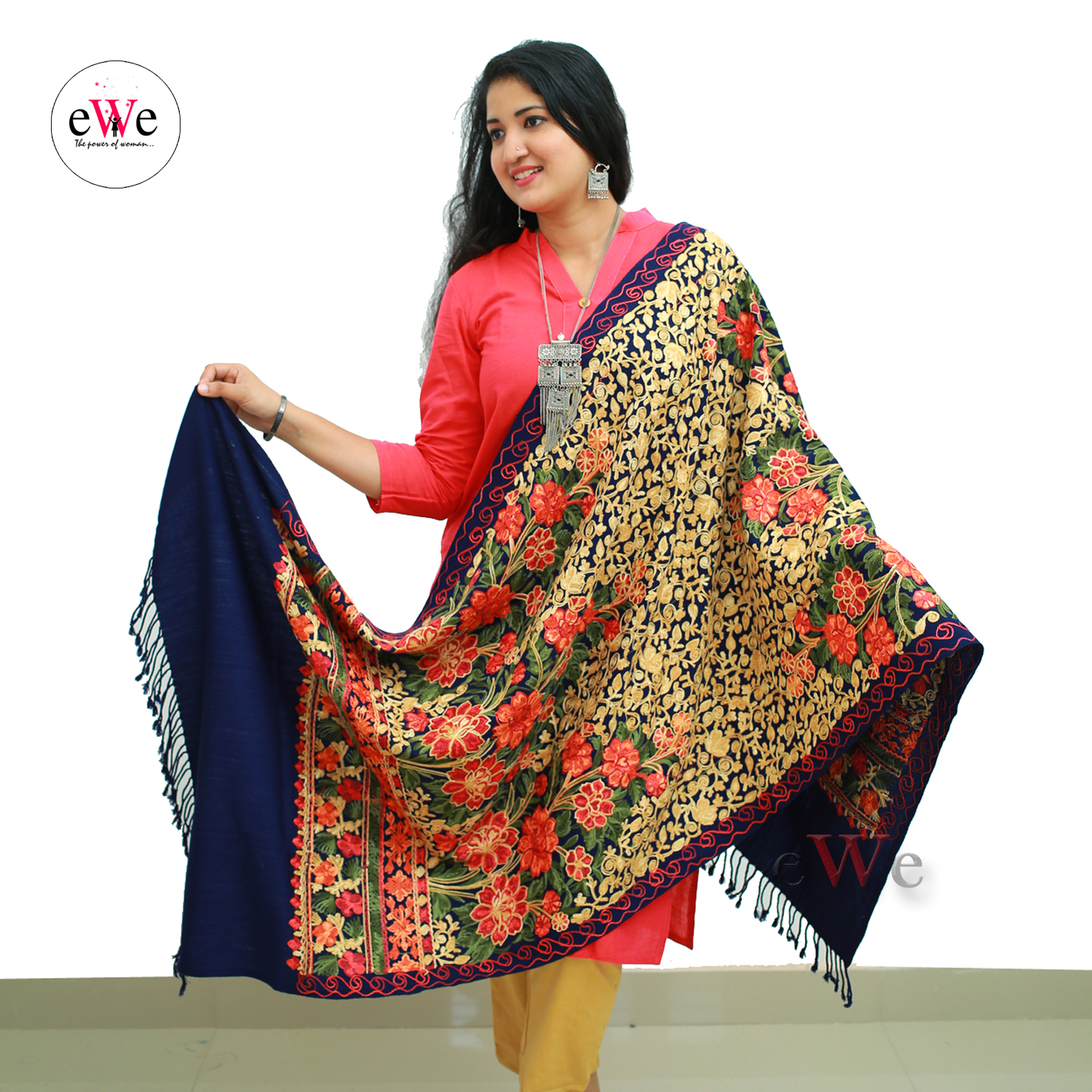 Kashmiri Blue Georgette Dupatta
