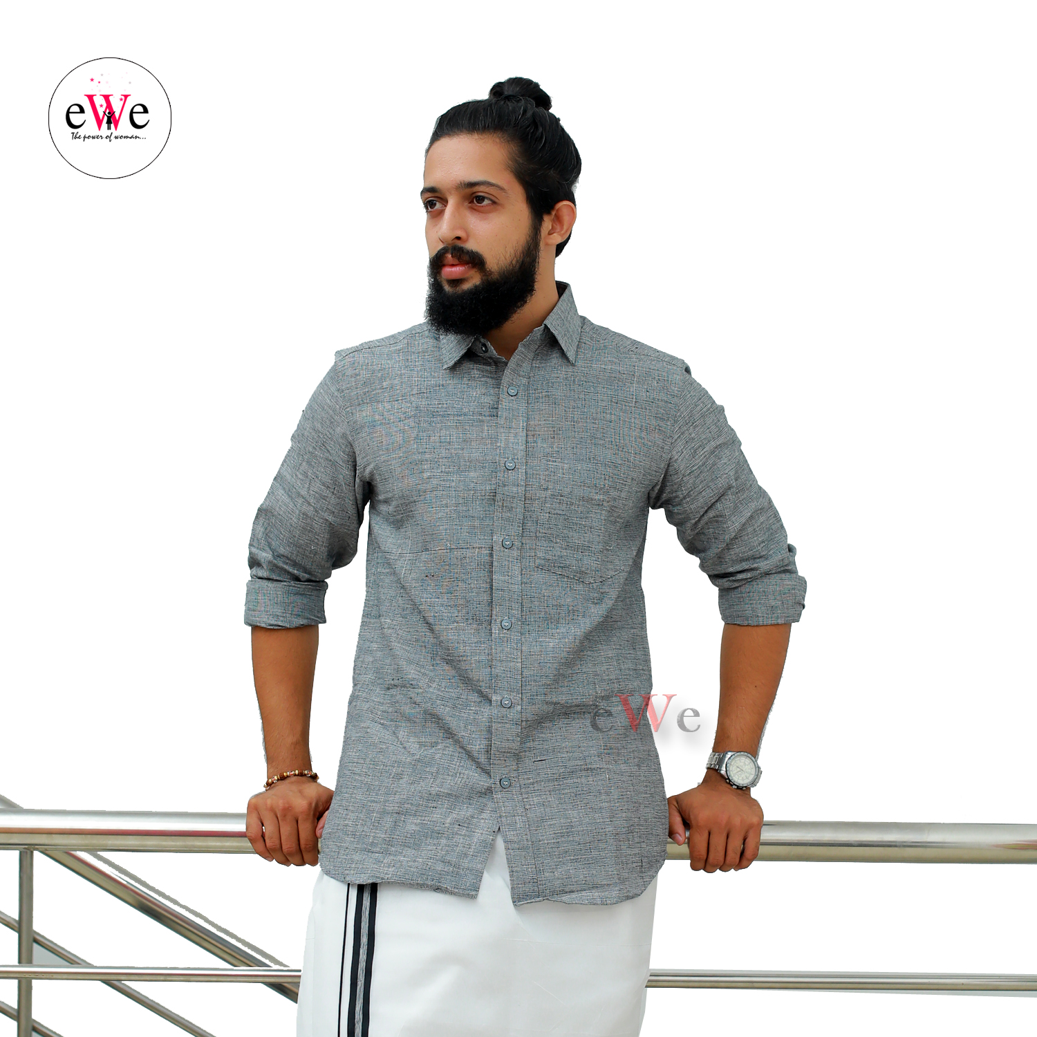 &quot;Ash&quot; Handloom Men's Formal Shirt