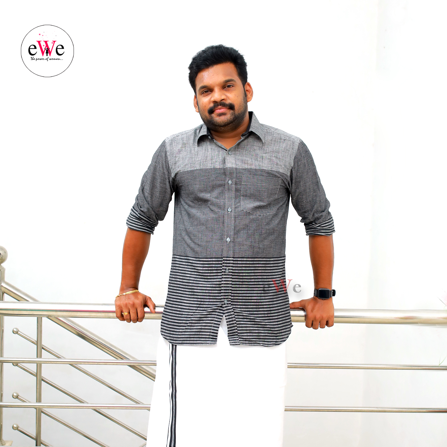&quot;Black Stripes&quot; Handloom Soft Cotton Men's Shirt